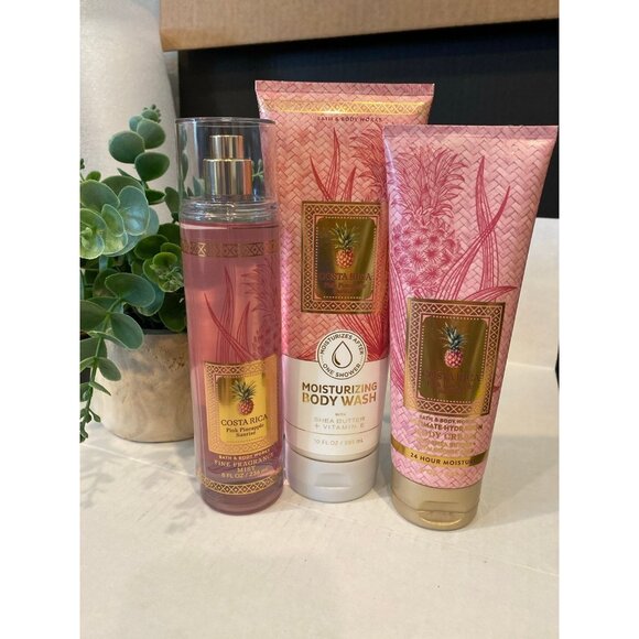 Bath & Body Works “Pink Pineapple Sunrise” New 3-Pc Set